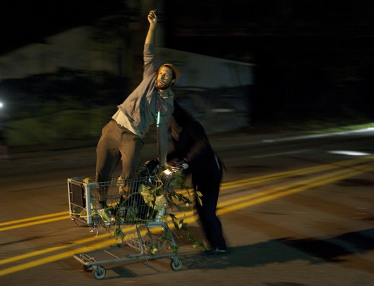 Team Far House takes a victory lap after winning the 2012 Shopping Cart Race Tuesday night. Daniel Brenner I AnnArbor.com